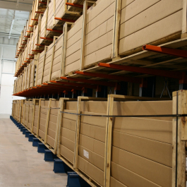 Cantilever Rack Loaded With Crates