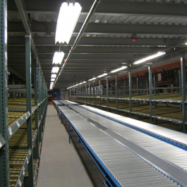 Carton Flow Rack Bay with Conveyor