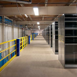 Shelving on Top of Storage Mezzanine