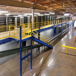 Warehouse Storage Steel Mezzanine Stairs Integrated