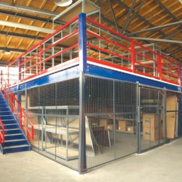 Security Cage Below Steel Mezzanine