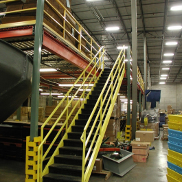 Steel Mezzanine Stairs with Handrails