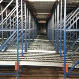 Pallet Flow Racking Side View Sloped Lanes