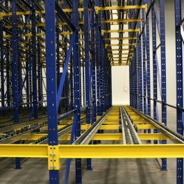 Pallet Flow Loading End on Structural Rack