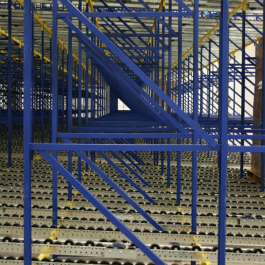 Pallet Flow Rack Side View with Poly Wheels
