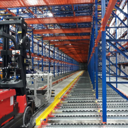 Pallet Flow Structural Rack Netting Above