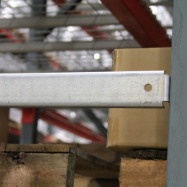 Row Spacer Attached to T-Bolt Pallet Rack