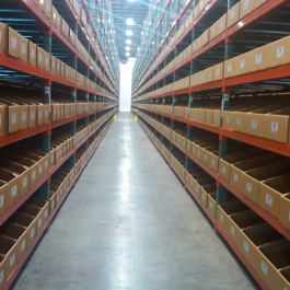 Cartons on Pallet Rack Hand Stacked