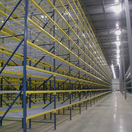 Typical Run of Pallet Rack with Wire Decking