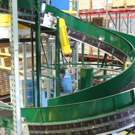 Sortation Conveyor Exit From Pallet Racking