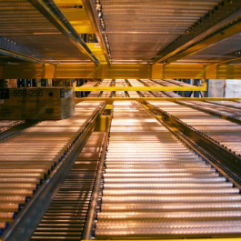RhinoTrac Carton Flow Rack Mid-Shelf View