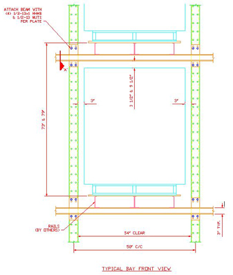 AS-RS-Typical-Front-View Automated Storage and Retrieval Systems rely on precise dimensions for engineering and an exacting installation to run smoothly.