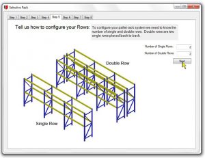 Configure Pallet Rack Rows