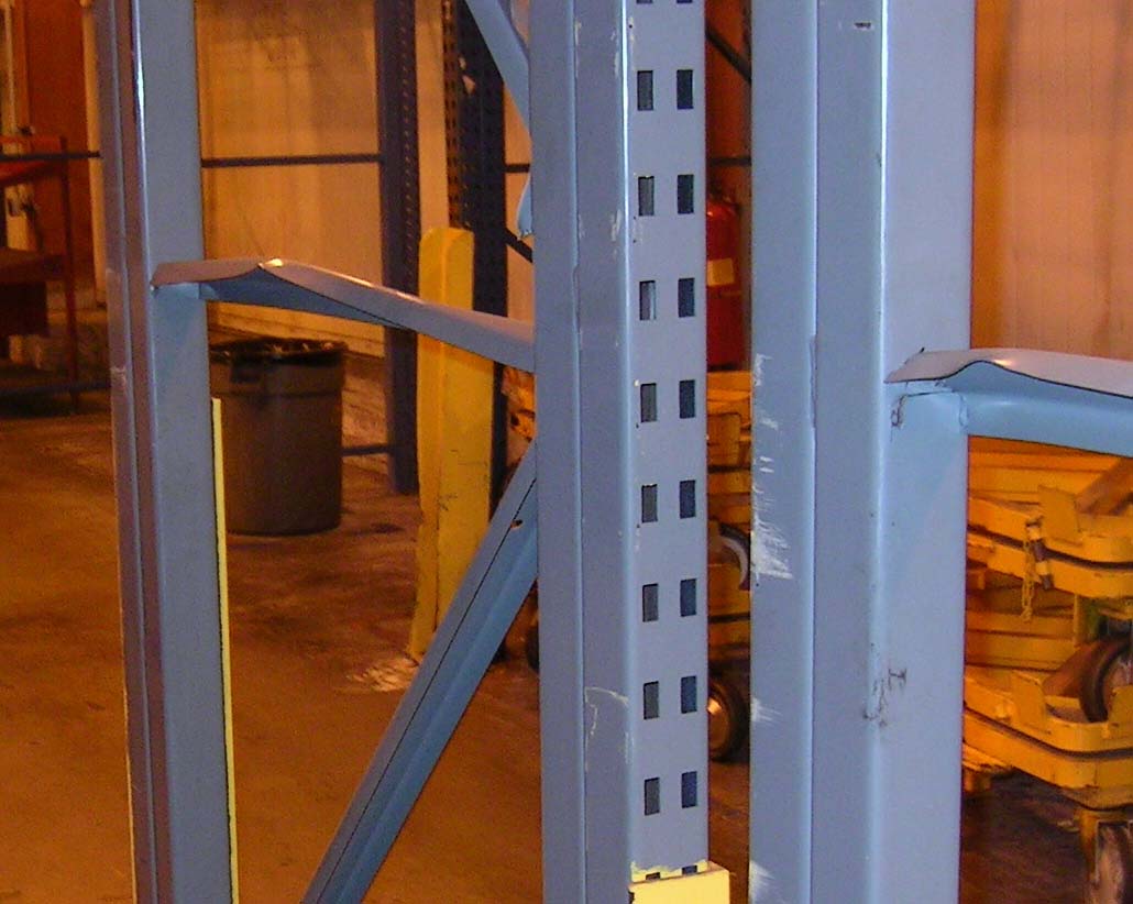 Damaged Pallet Rack Upright Bracing Should be Repaired or Replaced