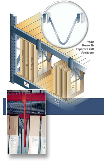 V-Dividers are depth specific to the size of the pallet rack bay.