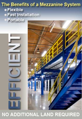 mezzanine-benefits Steel Mezzanines provide needed space right above your existing warehouse floor.