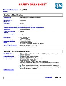 UNARCO YELLOW AEROSOL PPG 4.18.18 pdf