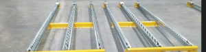 Metal Skate Wheels on Pallet Flow Application