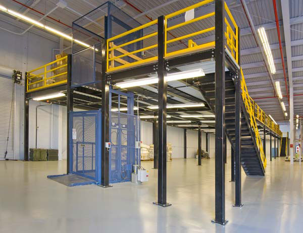 Steel Mezzanines and Work Platforms for Warehouse Storage 